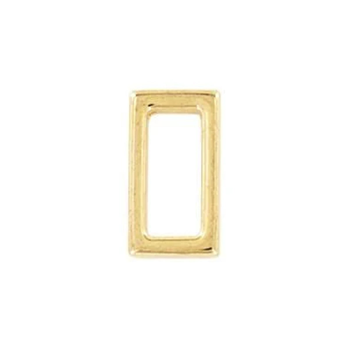 3/4" Shiny Gold, Flat Rectangular Ring, Zinc Alloy