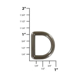3/4"Gunmetal, Solid D Ring, Zinc Alloy