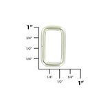 3/4" Shiny Nickel, 1x5/8"Split Rectangular Ring, Steel