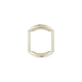3/4" Shiny Nickel, Rectangular Ring with Black Rhinestone, Zinc Alloy
