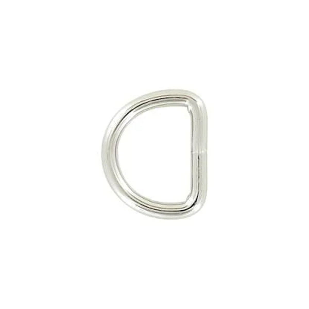 3/4" Shiny Nickel, Welded D Ring, Steel