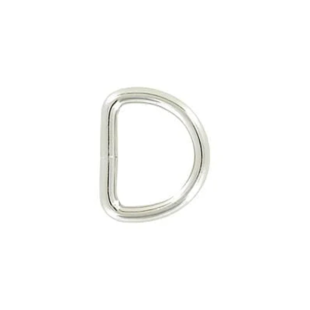 3/4" Shiny Nickel, Welded D Ring, Steel