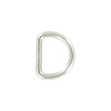 3/4" Shiny Nickel, Welded D Ring, Steel