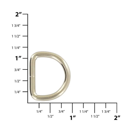 3/4" Nickel, Welded D Ring, Steel