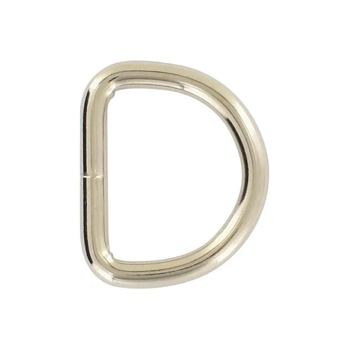 3/4" Nickel, Welded D Ring, Steel