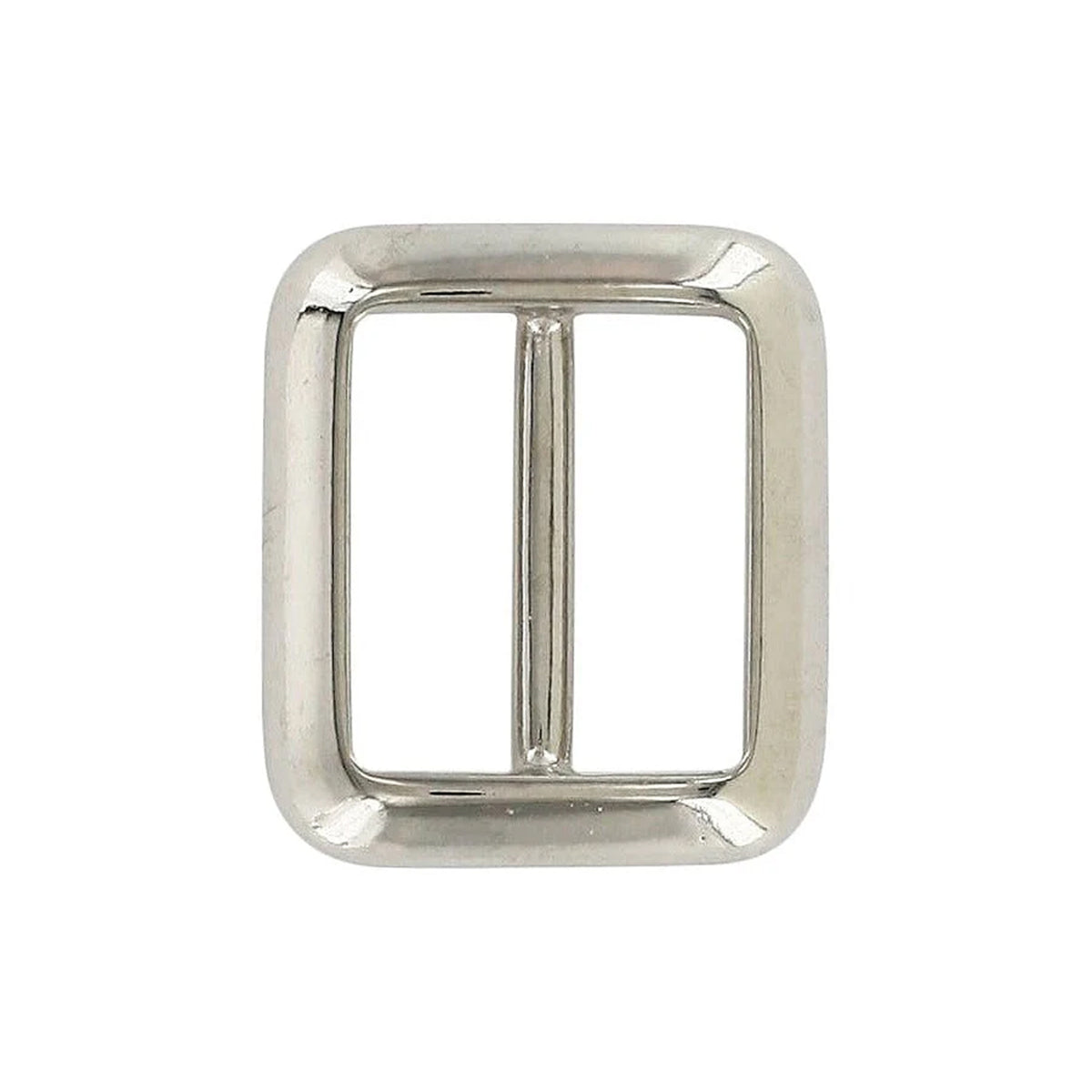 3/4" Shiny Nickel, Cast Concave Tri Glide Buckle, Zinc Alloy