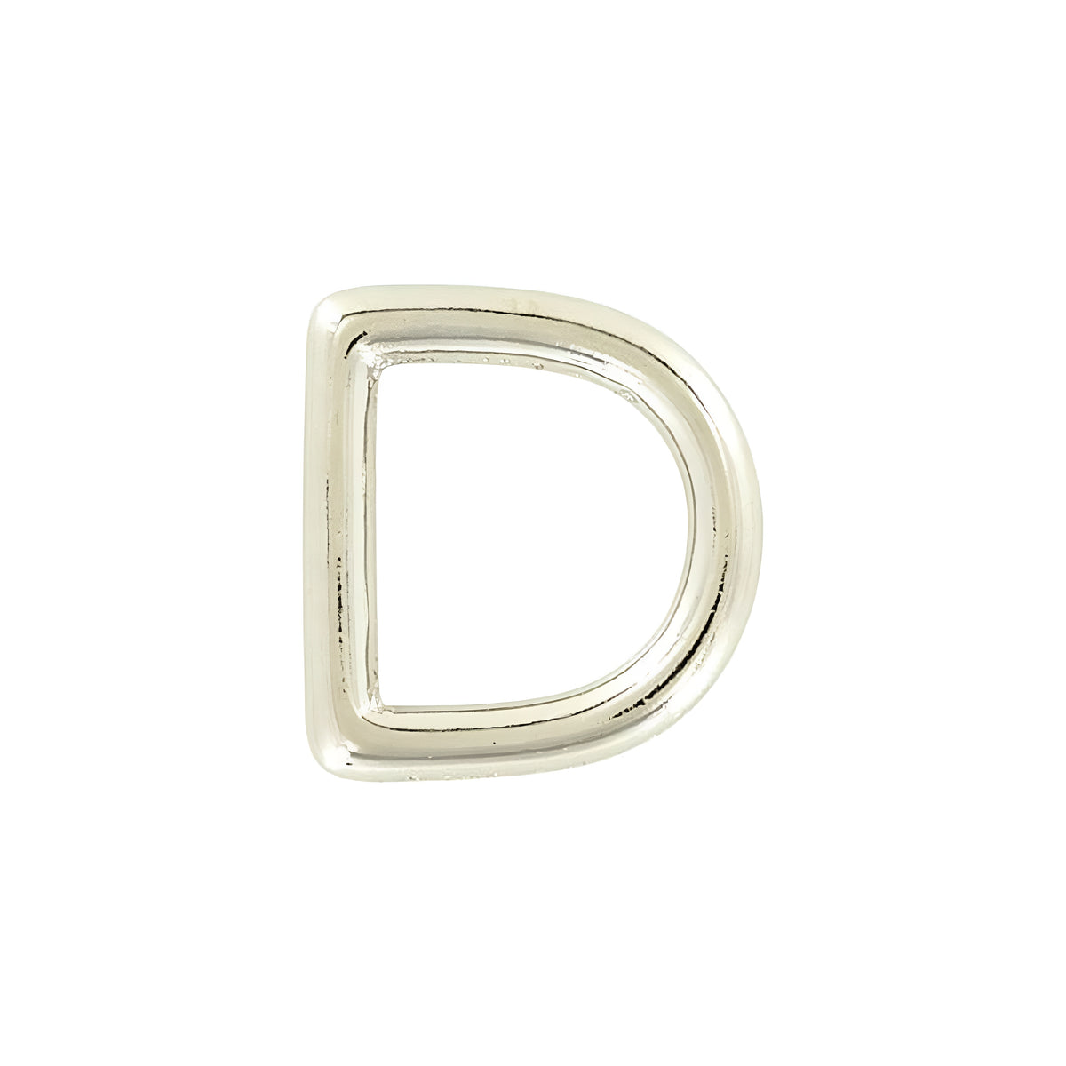 3/4" Shiny Nickel, Solid D Ring, Solid Brass