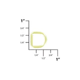 3/8" Brass, 2.2mm Gauge Split D Ring, Steel