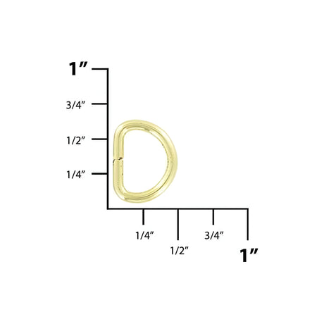 3/8" Brass, 2mm Gauge Split D Ring, Steel