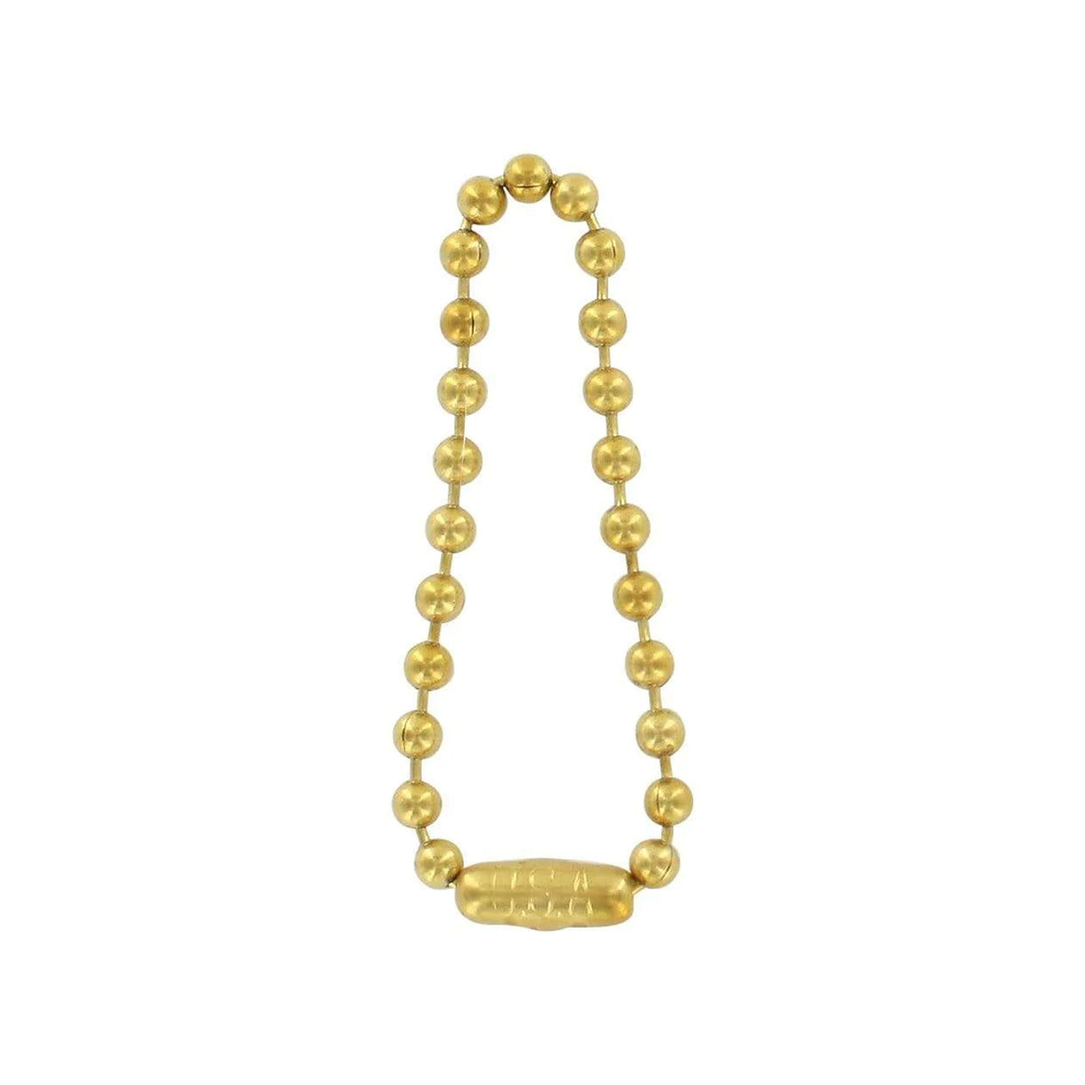 4 1/2" Brass, Beaded Key Chain, Steel