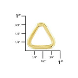 5/8" Shiny Gold, Flat Triangle Ring, Zinc Alloy