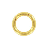 5/8" Shiny Gold, Spring Gate Round Ring, Zinc Alloy-PK5