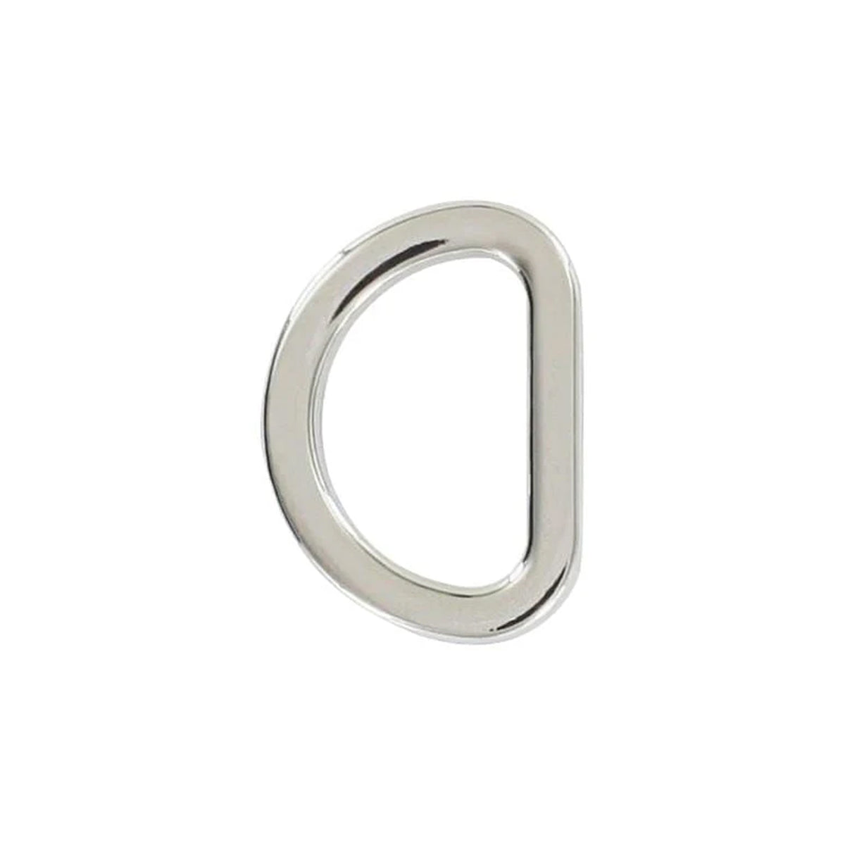 5/8" Shiny Nickel, Cast Flat D Ring, Zinc Alloy-PK5