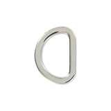 5/8" Shiny Nickel, Cast Flat D Ring, Zinc Alloy-PK5