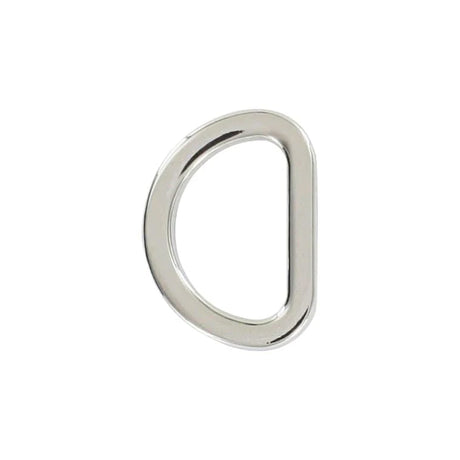 5/8" Shiny Nickel, Cast Flat D Ring, Zinc Alloy-PK5