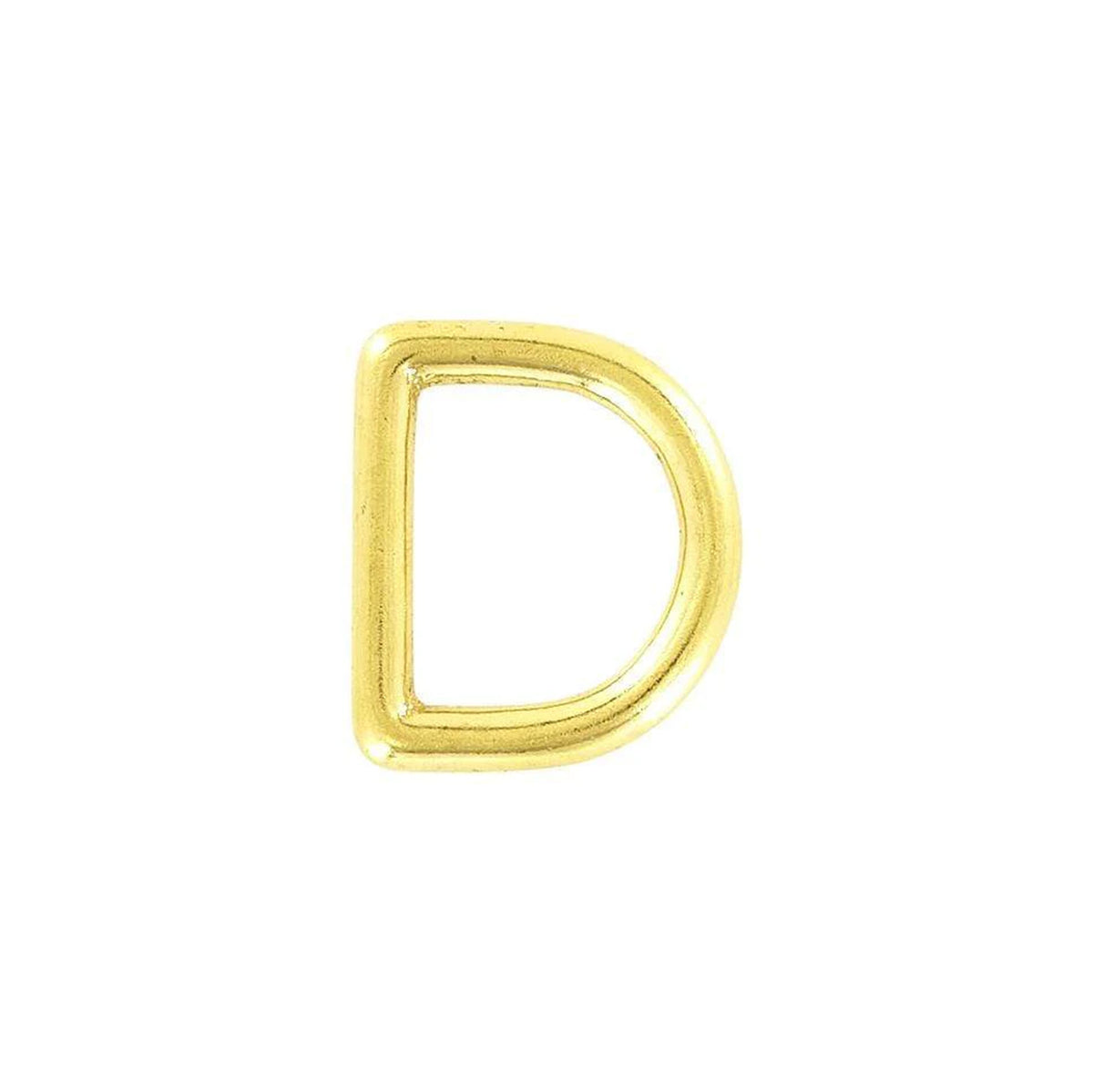 7/8" Shiny Brass, Cast D Ring, Solid Brass