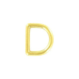 7/8" Shiny Brass, Cast D Ring, Solid Brass
