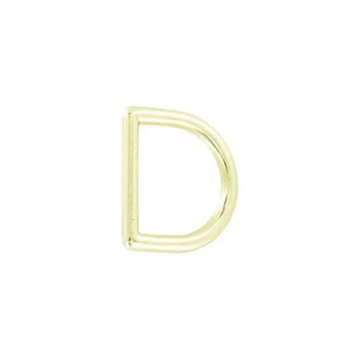 7/8" Shiny Gold, Solid D Ring, Zinc Alloy