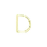 7/8" Shiny Gold, Solid D Ring, Zinc Alloy