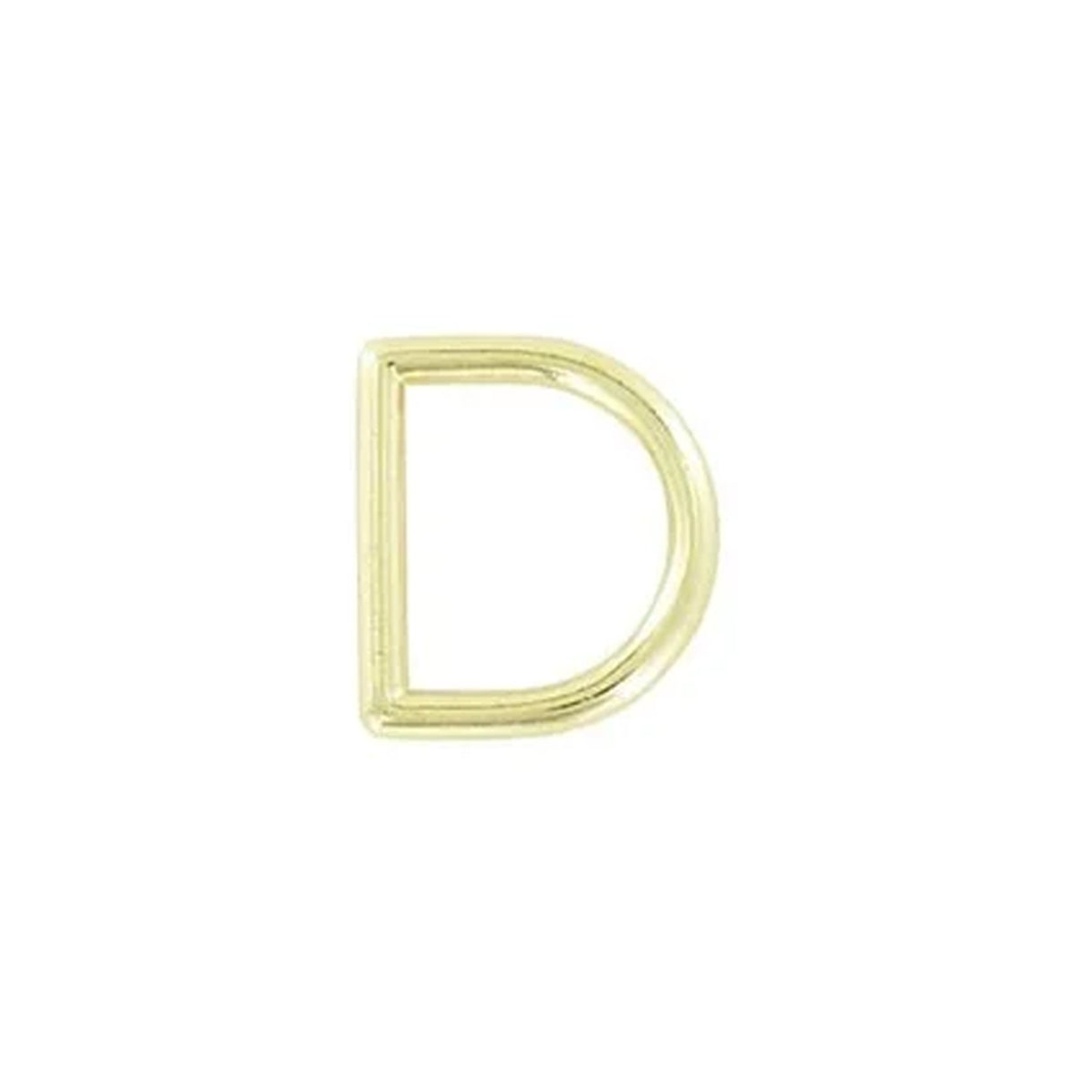 7/8" Shiny Gold, Solid D Ring, Zinc Alloy