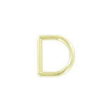 7/8" Shiny Gold, Solid D Ring, Zinc Alloy