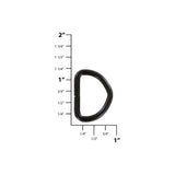7/8" Matte Black, Split D-Ring, Steel