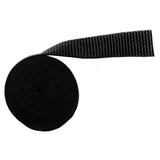 1" Black, Webbing Medium Weight, PolyPropylene, #12-1-BLK