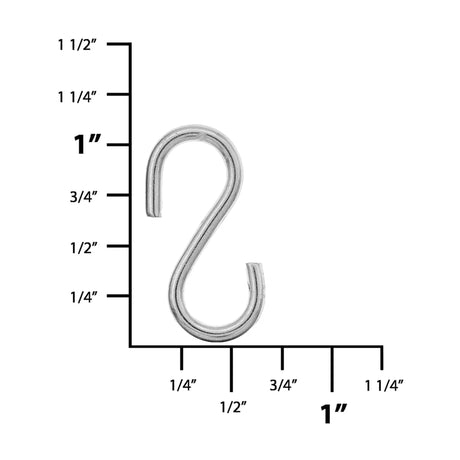 3/4" Nickel, S-Hook, Steel