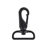 1 1/2" Shiny Black, Lever Swivel Snap Hook, Zinc Alloy