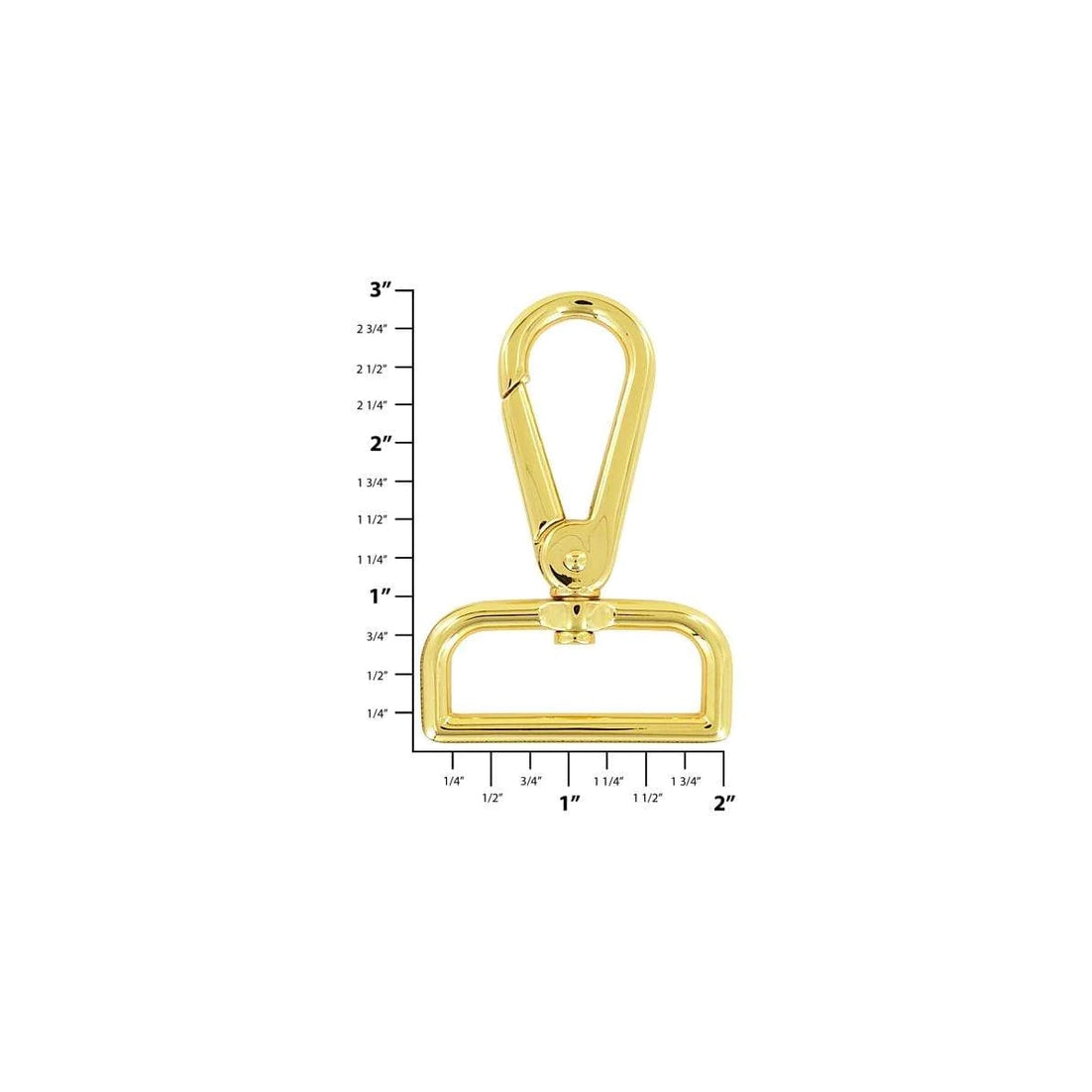 1 1/2" Shiny Gold, Lever Swivel Snap Hook, Zinc Alloy-PK4