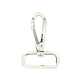 1 1/2" Shiny Nickel, Lever Swivel Snap Hook Beveled, Zinc Alloy