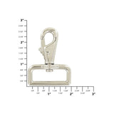 1 1/2" Shiny Nickel, Thumb Lever Swivel Snap Hook, Zinc Alloy