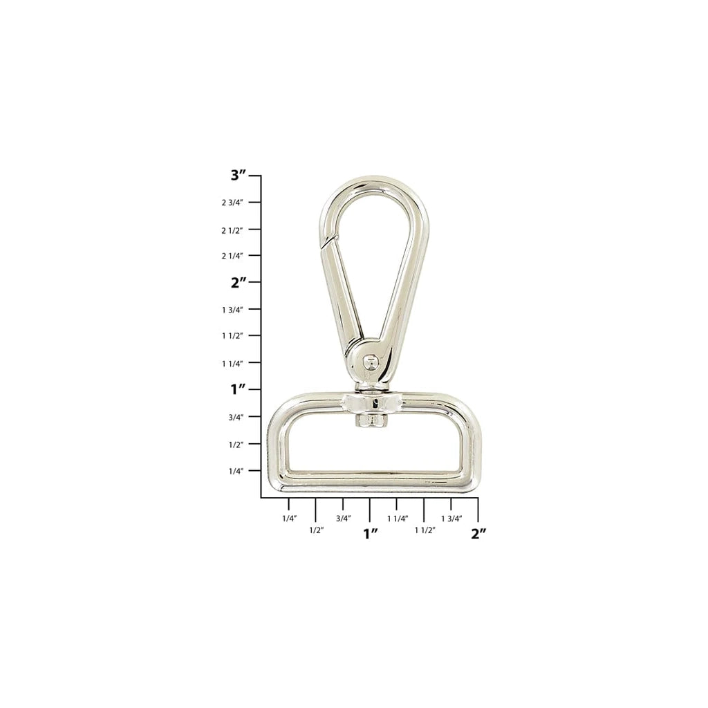 1 1/2" Shiny Nickel, Lever Swivel Snap Hook, Zinc Alloy-PK4