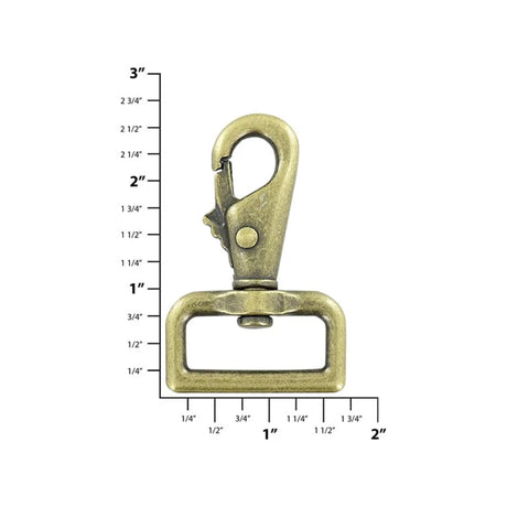 1 1/4" Antique Brass, Lever Swivel Snap Hook, Zinc Alloy