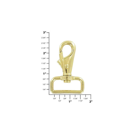 1 1/4" Brass Plated, Lever Swivel Snap Hook, Zinc Alloy