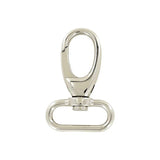 1 1/4" Shiny Nickel, Lever Swivel Snap Hook Short Profile, Zinc Alloy