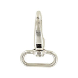 1 1/4" Shiny Nickel, Lever Swivel Snap Hook Short Profile, Zinc Alloy