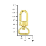 1/2" Shiny Gold, Lever Swivel Snap Hook, Zinc Alloy-PK5