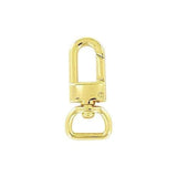 1/2" Shiny Gold, Lever Swivel Snap Hook, Zinc Alloy-PK5