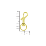 1/2" Shiny Gold, Bolt Swivel Snap Hook, Zinc Alloy