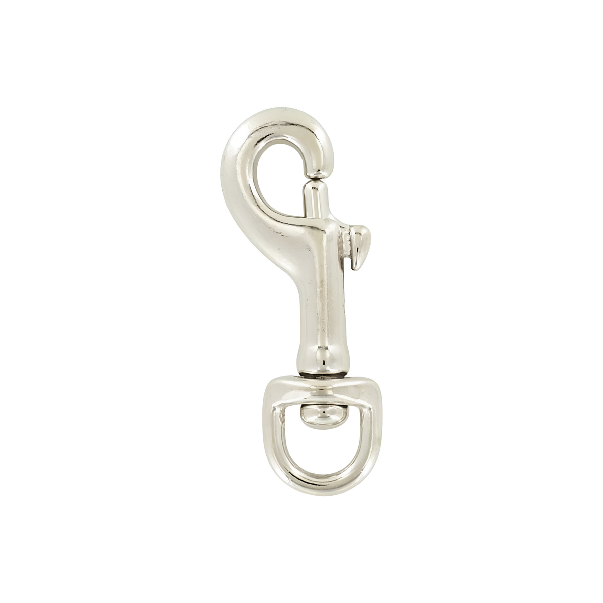 1/2" Shiny Nickel, Bolt Swivel Snap Hook, Malleable Iron