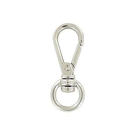 1/4" Shiny Nickel, 1 3/16" Lever Swivel Snap Hook, Zinc Alloy, 5-Pack