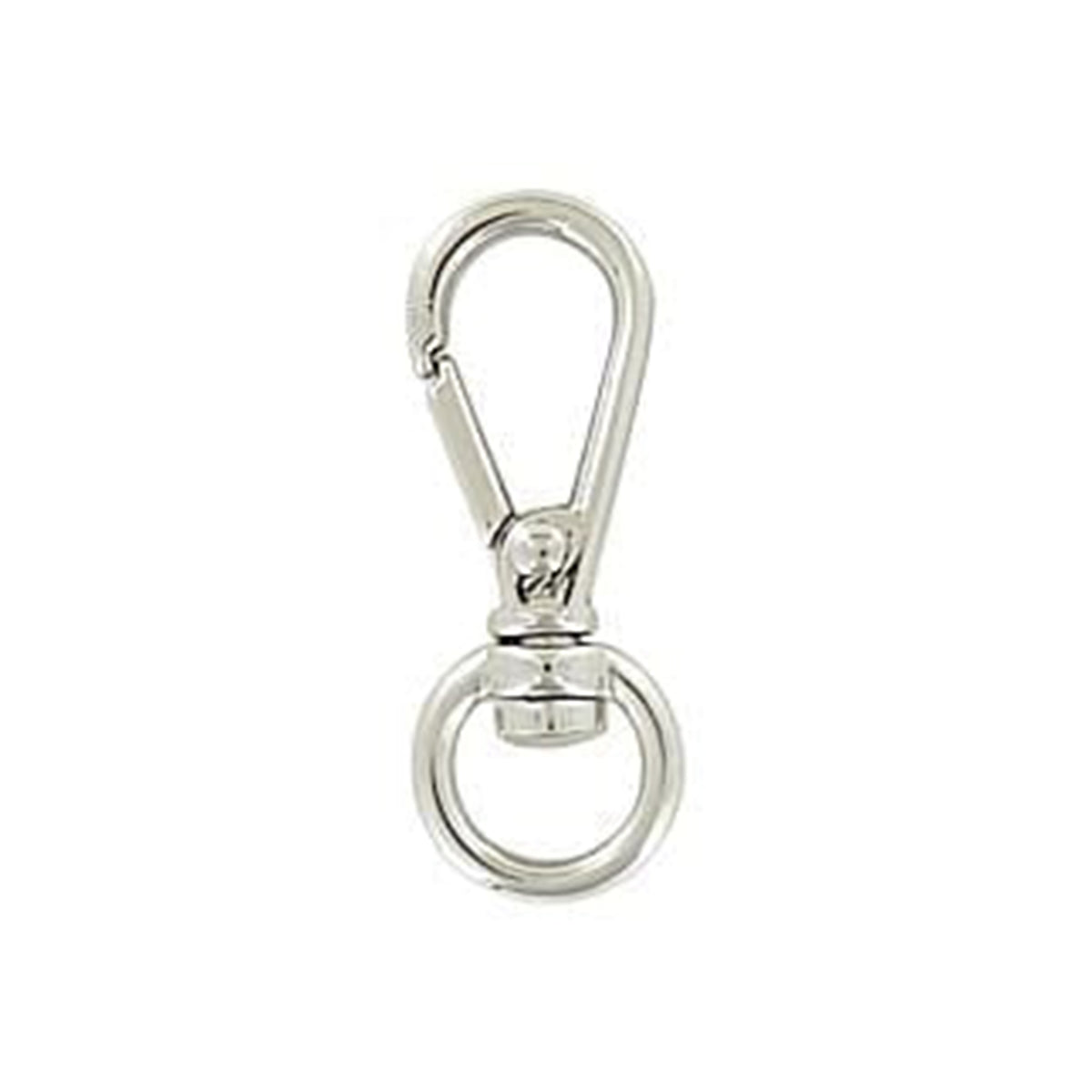 1/4" Shiny Nickel, 1 3/16" Lever Swivel Snap Hook, Zinc Alloy, 5-Pack
