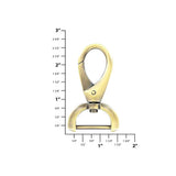 1" Antique Brass, 2 7/16" Lever Swivel Snap Hook, Zinc Alloy