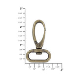 1" Antique Brass, Swivel Snap Hook, Zinc Alloy