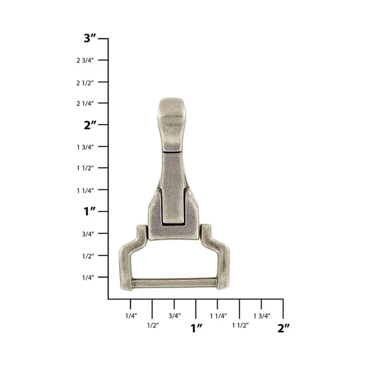 1" Antique Silver, Lever Snap Hook, Zinc Alloy