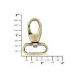 1" Brushed Antique Brass, Lever Swivel Snap Hook, Zinc Alloy