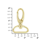 1" Shiny Gold, Lever Swivel Snap Hook, Zinc Alloy-4PK