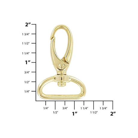 1" Shiny Gold, Lever Swivel Snap Hook, Zinc Alloy-4PK