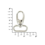 1" Shiny Nickel, 1 11/16" Lever Swivel Snap Hook, Zinc Alloy